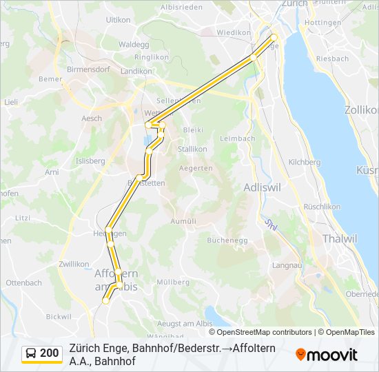 200 Bus Line Map