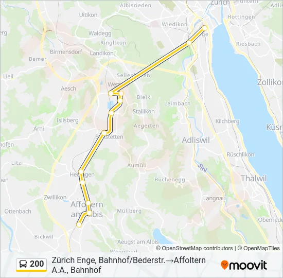 200 Bus Line Map