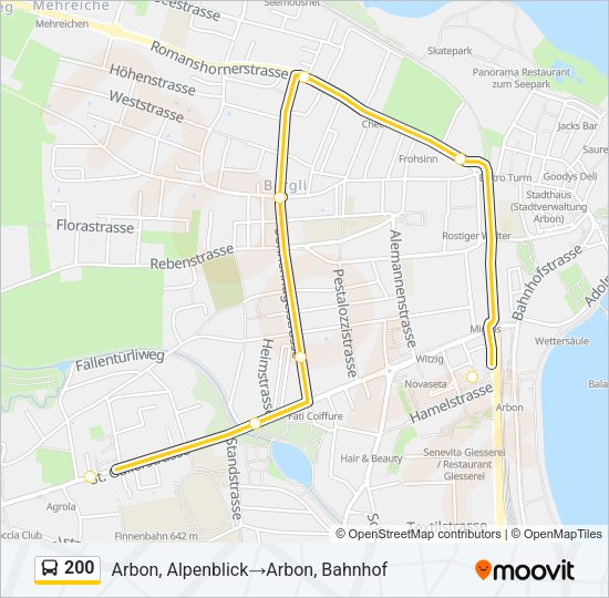 200 Bus Line Map