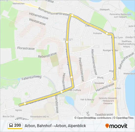 200 Bus Line Map