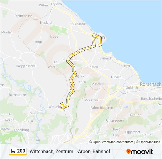 200 Bus Line Map