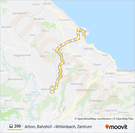 200 Bus Line Map