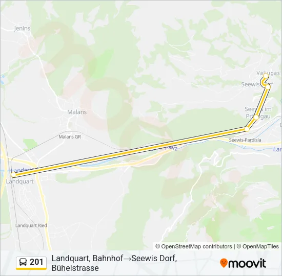 201 Bus Line Map