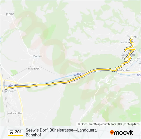 201 Bus Line Map