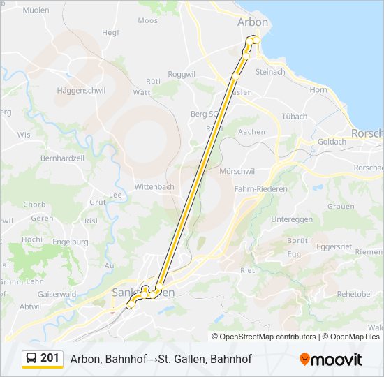 201 Bus Line Map