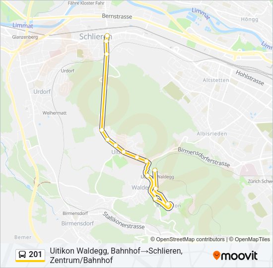 201 Bus Line Map