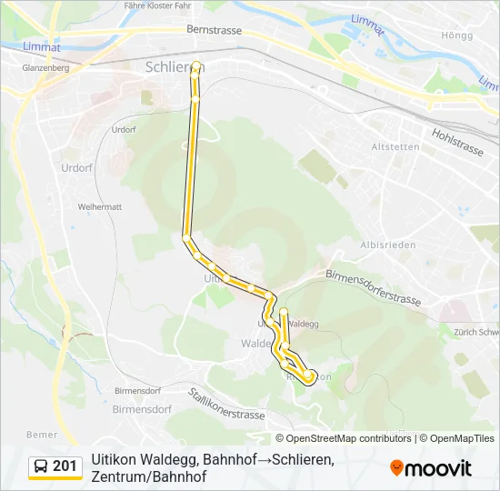 201 Bus Line Map