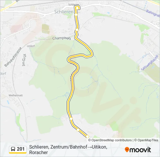 201 Bus Line Map