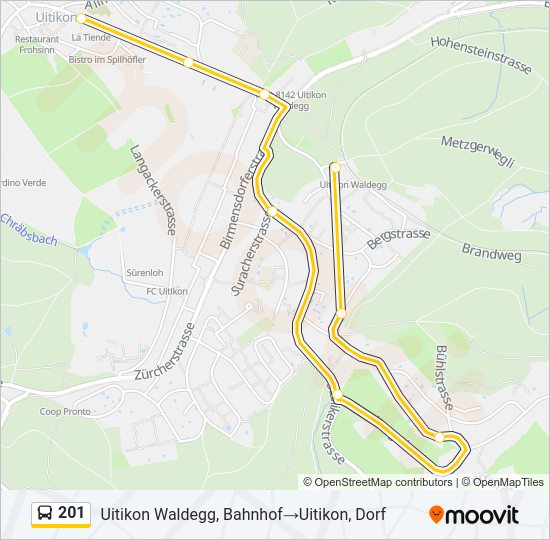 201 Bus Line Map