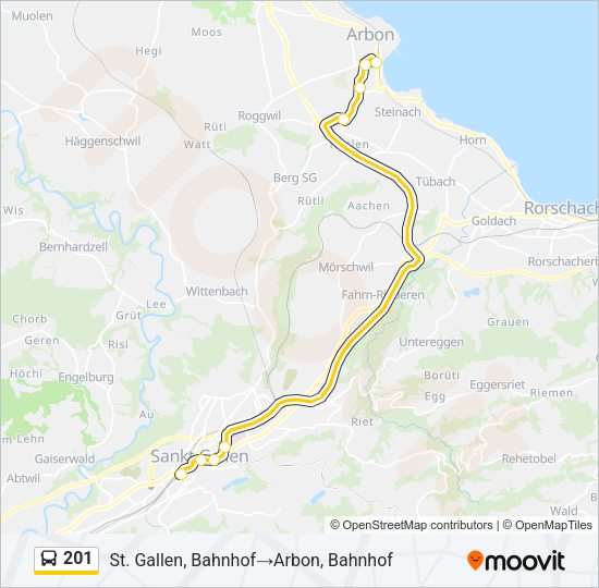 201 Bus Line Map