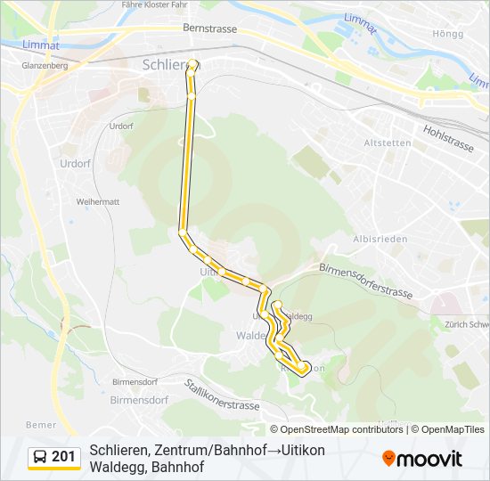 201 Bus Line Map