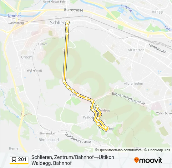 201 Bus Line Map