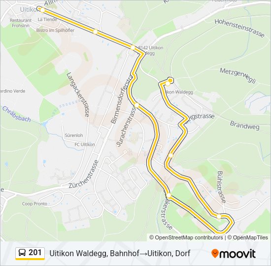 201 Bus Line Map