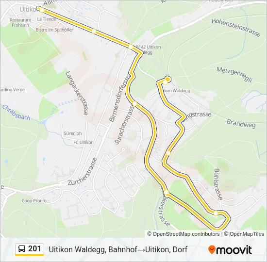 201 Bus Line Map