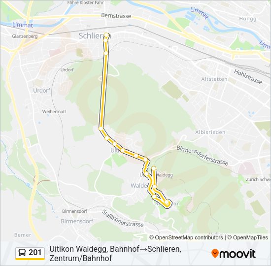 201 Bus Line Map