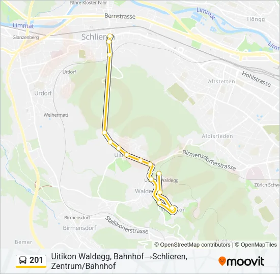 201 Bus Line Map