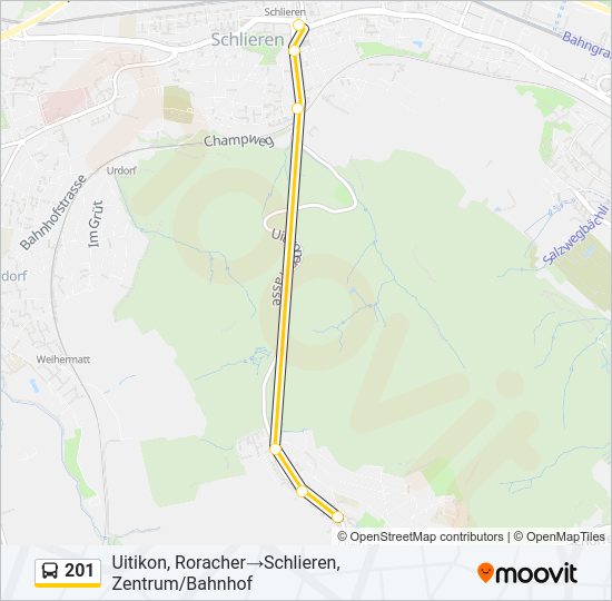 201 Bus Line Map