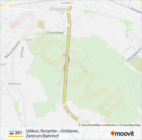 201 Bus Line Map