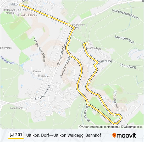 201 Bus Line Map