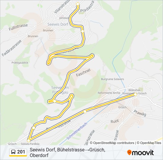 201 Bus Line Map