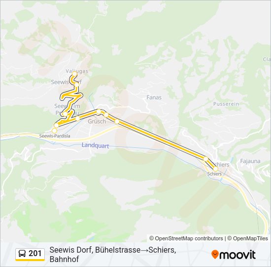 201 Bus Line Map