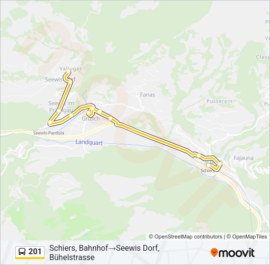 201 Bus Line Map