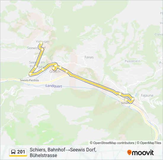 201 Bus Line Map