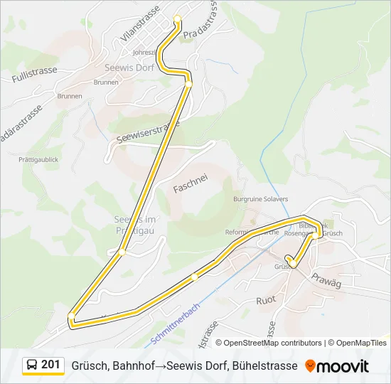 201 Bus Line Map
