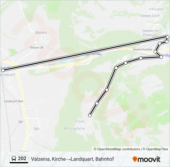 202 Bus Line Map