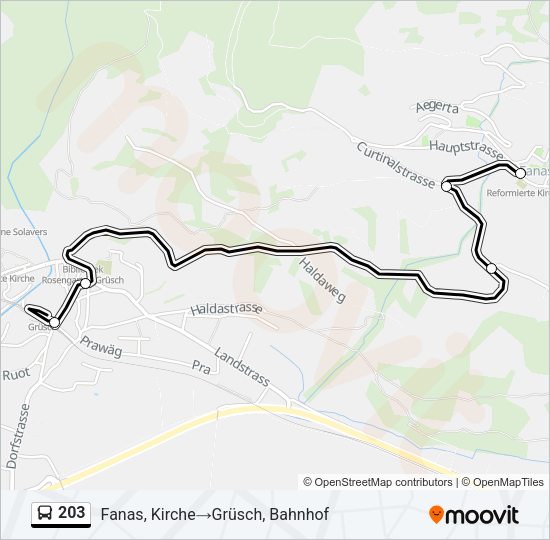 203 Bus Line Map
