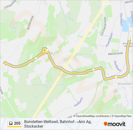 205 bus Line Map