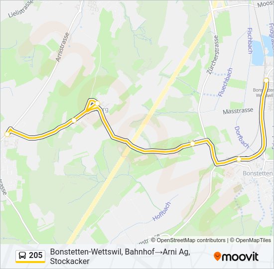 205 Bus Line Map