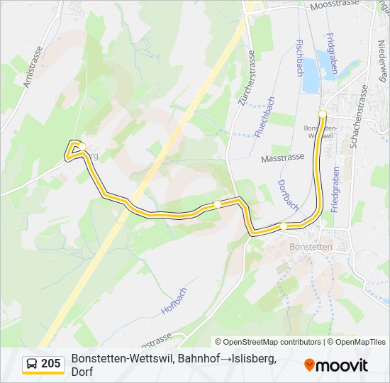 205 Bus Line Map