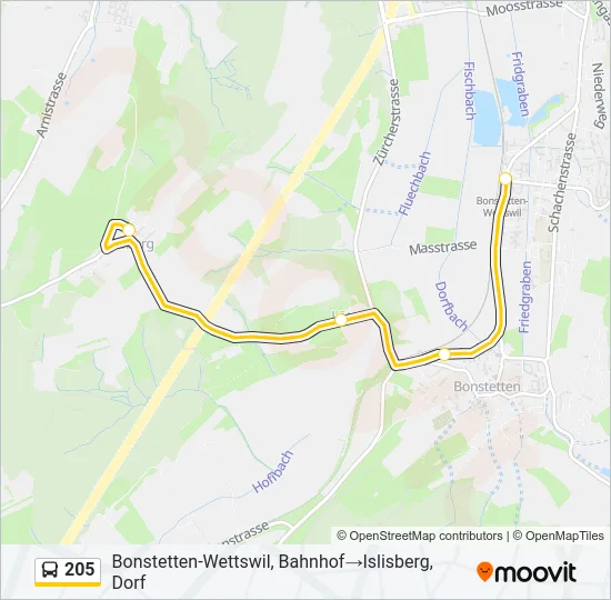 205 Bus Line Map