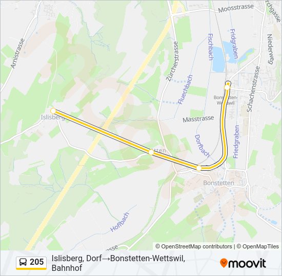 205 Bus Line Map