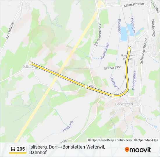 205 Bus Line Map