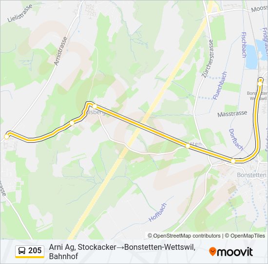 205 Bus Line Map