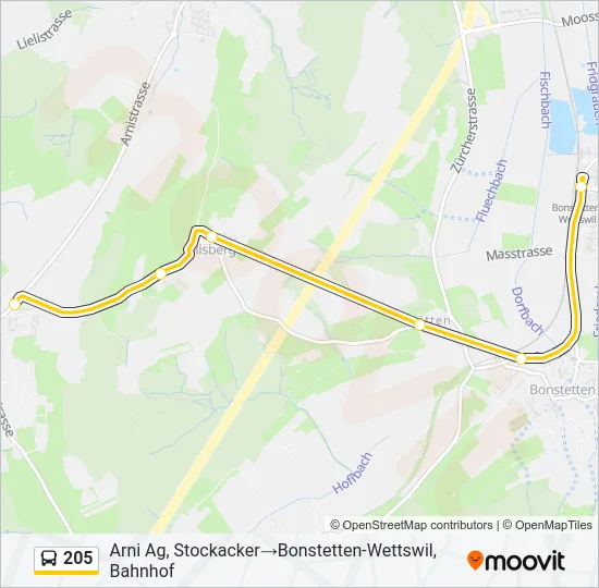 205 Bus Line Map
