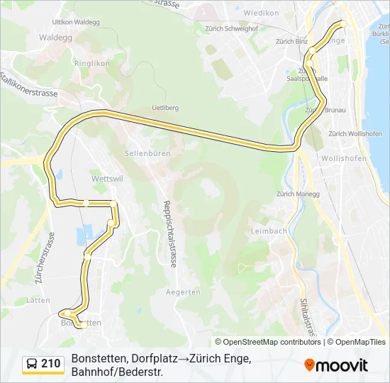 210 Bus Line Map