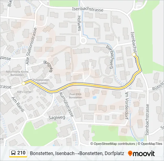210 Bus Line Map