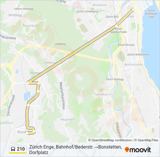 210 Bus Line Map