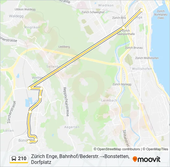 210 Bus Line Map
