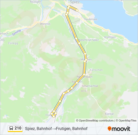 210 bus Line Map