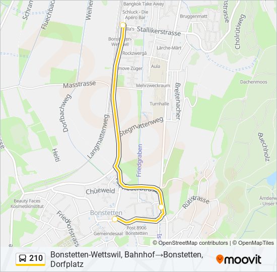 210 bus Line Map