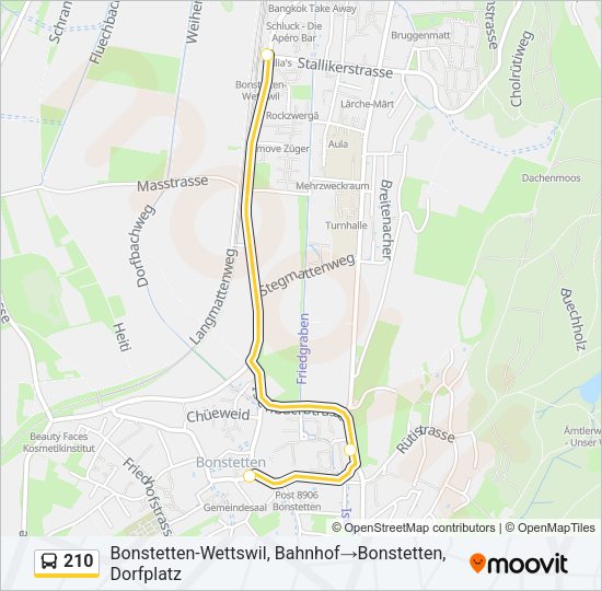 210 Bus Line Map