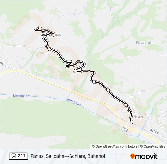 211 Bus Line Map