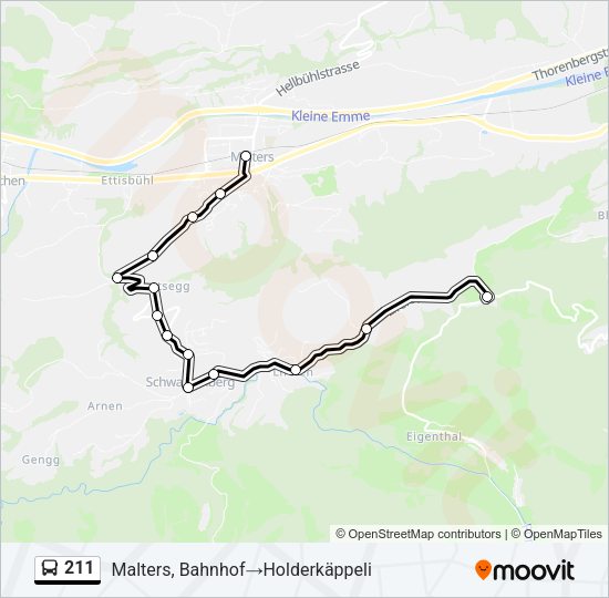 211 Bus Line Map