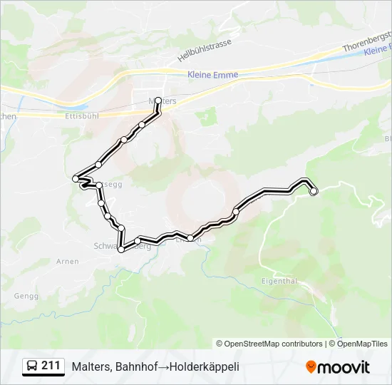 211 Bus Line Map
