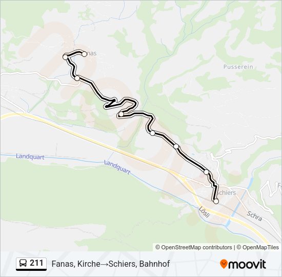211 Bus Line Map