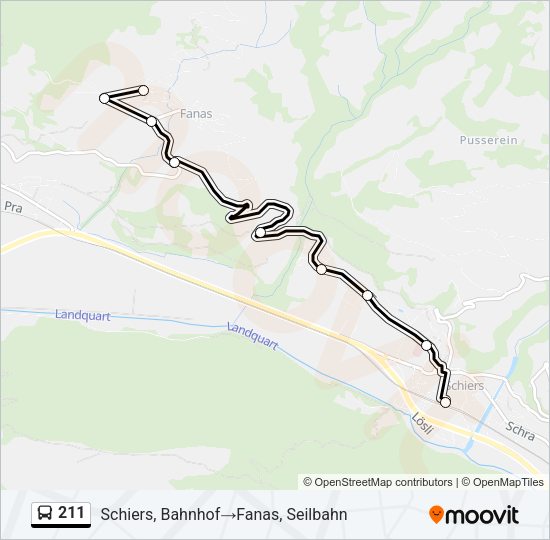 211 Bus Line Map